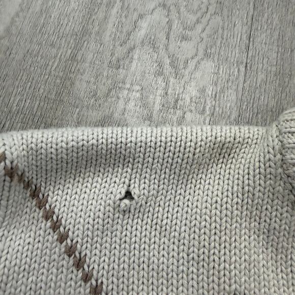 Vintage Eddie Bauer Sweater Men's Medium Argyle Diamond 90s Pullover Knit Cabin - Picture 5 of 9